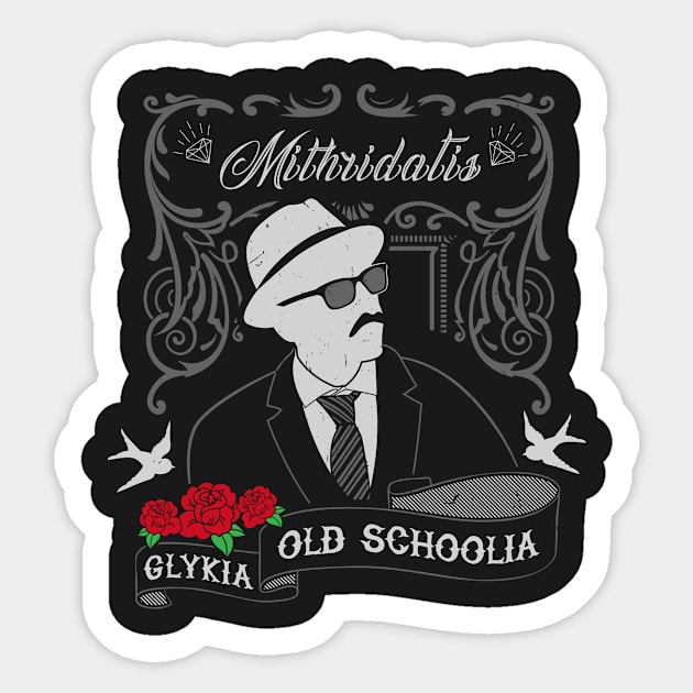 Glykia OldSchoolia - Gray Sticker by AmokTimeArts